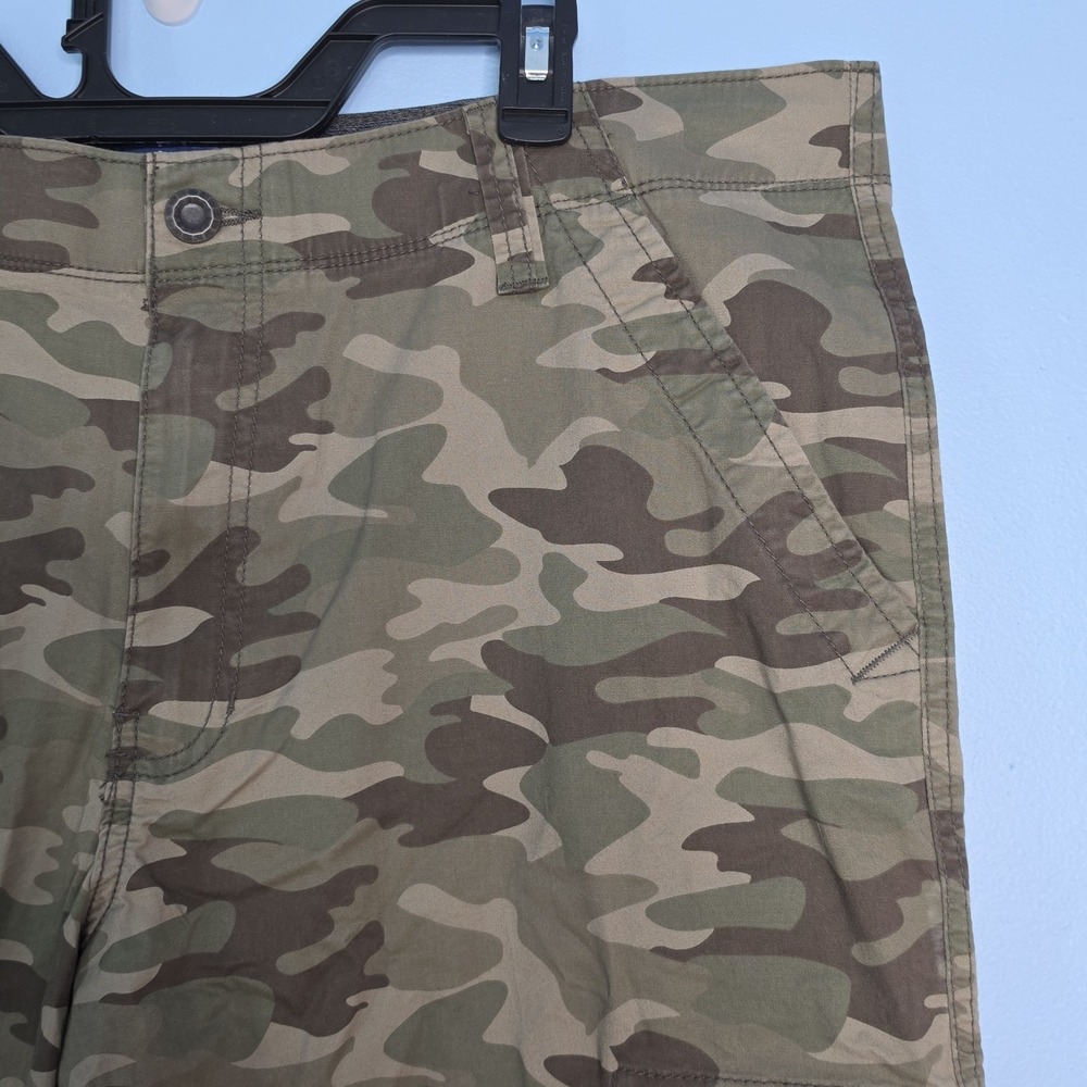 George Mens Camo Cargo Shorts Size 40 Elastic Waist Cotton Stretch 14" Inseam - Picture 6 of 16